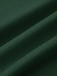 SHEIN Clasi 大碼女士高腰寬腿褲 - 綠色 - 查看 5