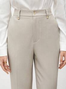 BizChic Ladies' Solid Color Straight Leg Suit Pants - Khaki - View 6