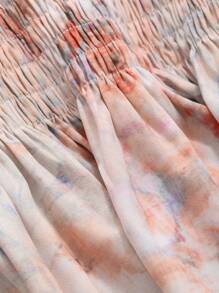 DAZY Floral Printed Frill-Edge Self-Tie Neck Ladies' Dress,Ruffle,Fall Clothes Long Sleeve Dress Maxi Dress - Multicolor - View 7