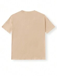 SHEIN Artist Women Loose Fit Casual Short Sleeve T-Shirt, Round Neck, Long And Baggy For Spring/Summer, Holiday, Vacation, Festival