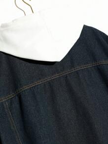 Manfinity Homme Men's Plus Size Vintage Denim Jacket - Blue - View 3