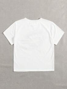 SHEIN LUNE Kích thước lớn Của phụ nữ Cỏ ba lá In Vòng cổ Ngắn tay Áo thun Giải trí - Nhiều màu - Xem 2