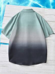 Genlund Men's Gradient Drop Shoulder Shirt - Green - View 2