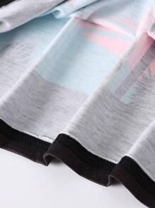 Manfinity Chillmode Men's Palm Tree Print Tank Top Beach Tops - Blue - View 6