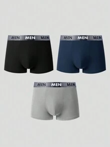 EasyFave 6 Pièces /set Boxer De Caleçon Pour Hommes À Motif De Blocs De Couleur Avec Ceinture Tissée