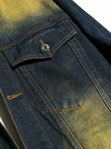 Manfinity Homme Men's Plus Size Vintage Denim Jacket - Blue - View 7
