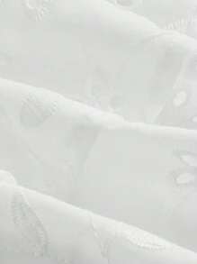 SHEIN MOD Falda de mujer con cintura fruncida, doble capa y volantes en el bajo - Blanco - Ver 4