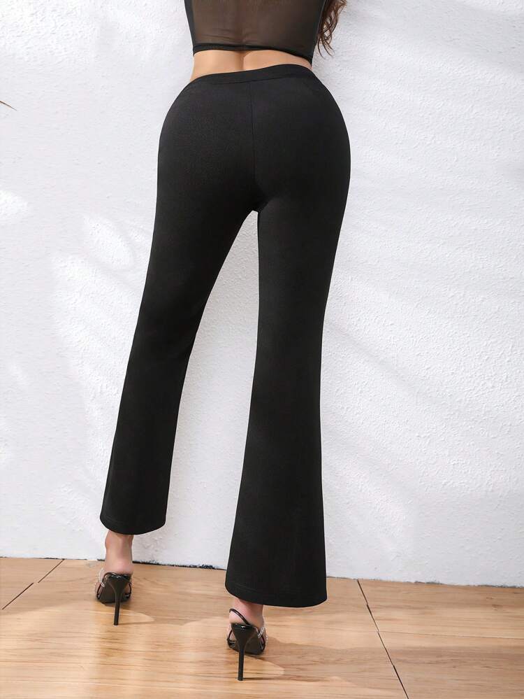 Women's Mesh Contrast Flare Pants Fall Cloth For Women