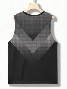 SHEIN Teen Boy's Geometric Gradient Print Sports Tank Top - Multicolor - View 2