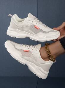 Của phụ nữ Giày Chạy bộ , Thoáng khí Thoải mái Nhẹ Người huấn luyện , Giày thể thao Đối với Giải trí Đi dạo , Màu be - Màu be - Xem 1