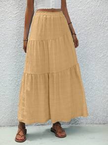 Breezaya Vrouwen Rucheszoom Rokken - Kaki - Bekijken 4