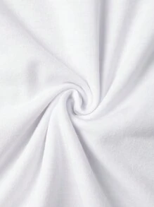 SHEIN Slayr Của phụ nữ Hình con gấu hoạt hình Ngắn tay Áo thun - trắng - Xem 4