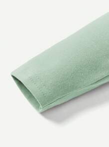 Cozy Pixies Áo dài tay cổ tròn họa tiết hoa cho bé gái có viền xếp nếp và quần màu trơn, 2 cái/bộ - màu xanh lá - Xem 8