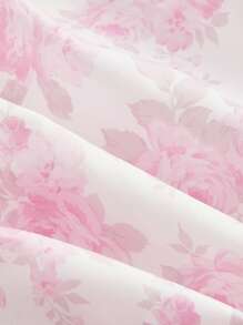 SHEIN MOD Vintage Sweet Puff Sleeve Plus Size Dress - Pink - View 4