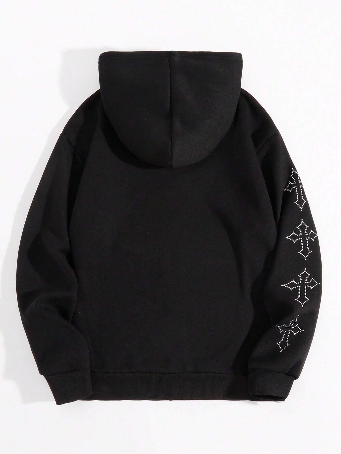 ◆ぴょん◆ Our Grunge Punk Men's Hooded Sweatshirt With Cross Print And