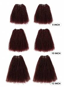 6pcs Jerry Curl Human Hair Weave Bundles 99J Colored Dark Wine Color - S99JA - View 2
