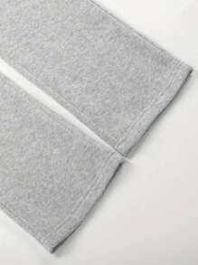 SHEIN Slayr Women's Expression Print Drawstring Waist Sweatpants - Light Grey - View 5