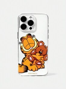 GARFIELD | SHEIN Funda de teléfono transparente con diseño de gato y oso tiernos - transparente - Ver 1