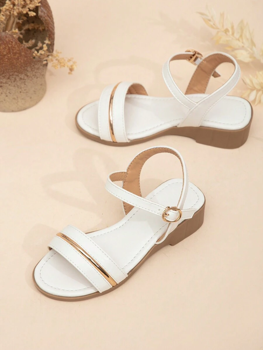 New Summer Simple And Casual Wedge Sandals For Girls - White - View 1