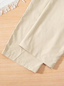 SHEIN Vintaside Kids 2pcs/Set Tween Girl Floral Print Ruffle Hem Top And Pants - Multicolor - View 5