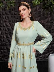 Al Najma Robe De Dames À Manches Longues Col En Cœur