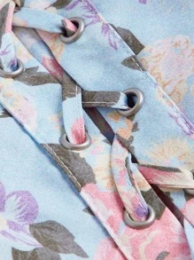 SHEIN MOD Women's Puff Short Sleeve Dress With All-Over Floral Print - Multicolor - View 3