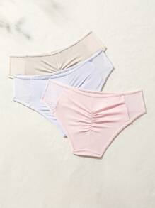 SHEIN 3pcs Women'S Sheer Panel Triangle Panties - Multicolor - View 2