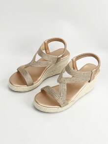 2024 Hàng mới đến Mùa xuân/Mùa hè Của phụ nữ Đúng mốt Giải trí Thoải mái Không thấm nước Nền tảng Nêm Dày Đế Giày cao gót Bằng phẳng Giày cao gót , Nổi bật Dệt Jute Nền tảng Gót chân , Bền chặt TPR Đế cao su , Dễ Đến Mặc , Thích hợp Đối với Hằng ngày Du lịch , bờ biển , Các bữa tiệc , Ngày đêm , Lễ cưới , Làm việc , Các hoạt động ngoài trời Và Khác Lễ hội Dịp - Rượu sâm banh - Xem 4