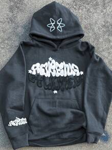 Manfinity EMRG Nam Giải trí Hoodie Với In thư - Xám - Xem 1