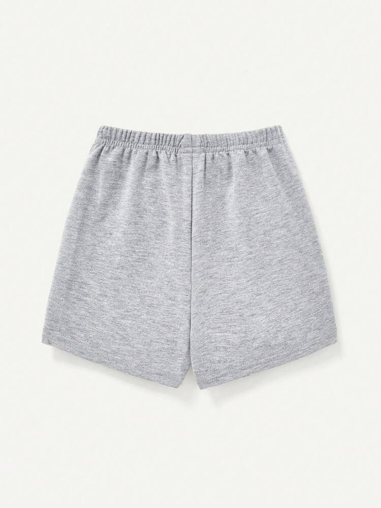 Baby Boy Color Block Drawstring Waist Shorts Set With Lovely Bear Pattern