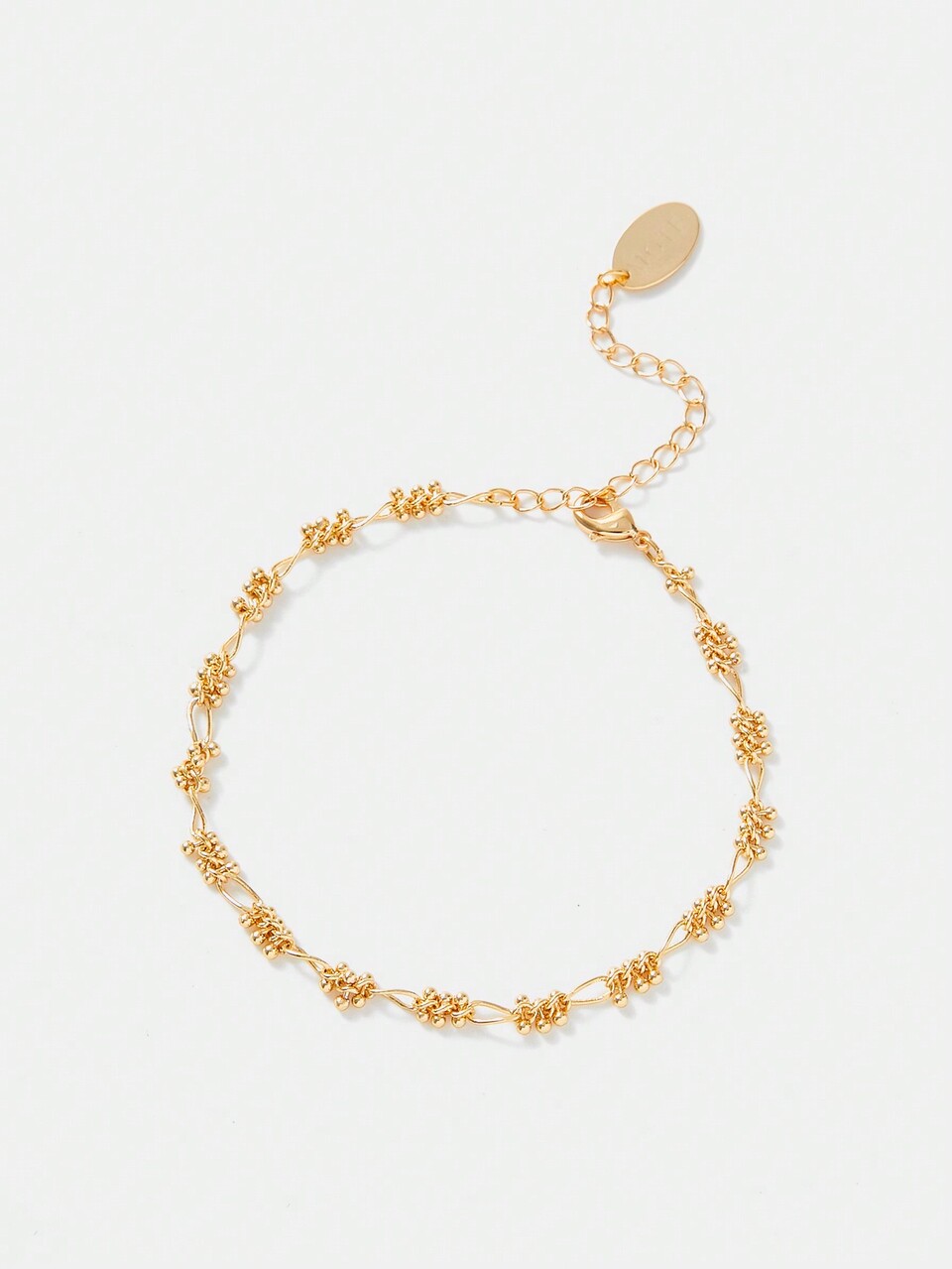 18K GOLD-PLATED HANDMADE CHAIN AND SMALL GOLDEN BALL CHAIN BRACELET