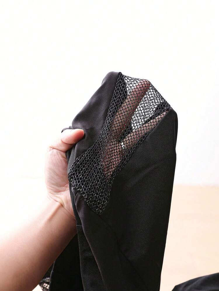 Women's Mesh Contrast Flare Pants Fall Cloth For Women