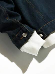 Manfinity Homme Men's Plus Size Vintage Denim Jacket - Blue - View 5