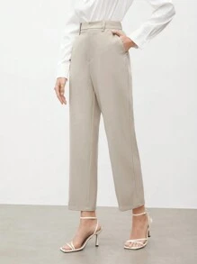 BizChic Ladies' Solid Color Straight Leg Suit Pants - Khaki - View 5