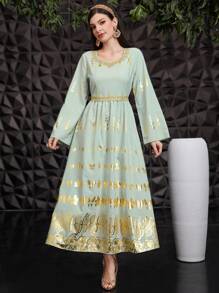 Al Najma Robe De Dames À Manches Longues Col En Cœur