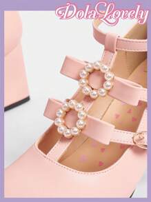Dola Lovely Faux Pearl Embellished Bow Knot Women's High Heel Pumps