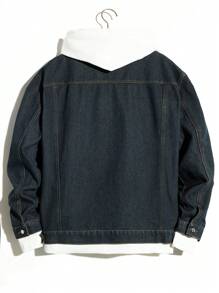 Manfinity Homme Men's Plus Size Vintage Denim Jacket - Blue - View 2