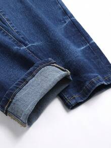 Nam Cao Co giãn Retro Gầy Quần legging thẳng - Màu xanh lam - Xem 8