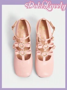 Dola Lovely Faux Pearl Embellished Bow Knot Women's High Heel Pumps