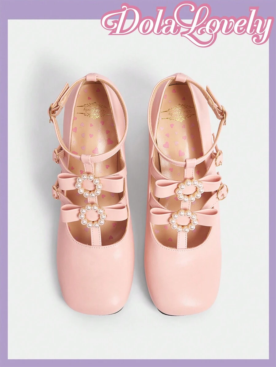 Dola Lovely Faux Pearl Embellished Bow Knot Women's High Heel Pumps