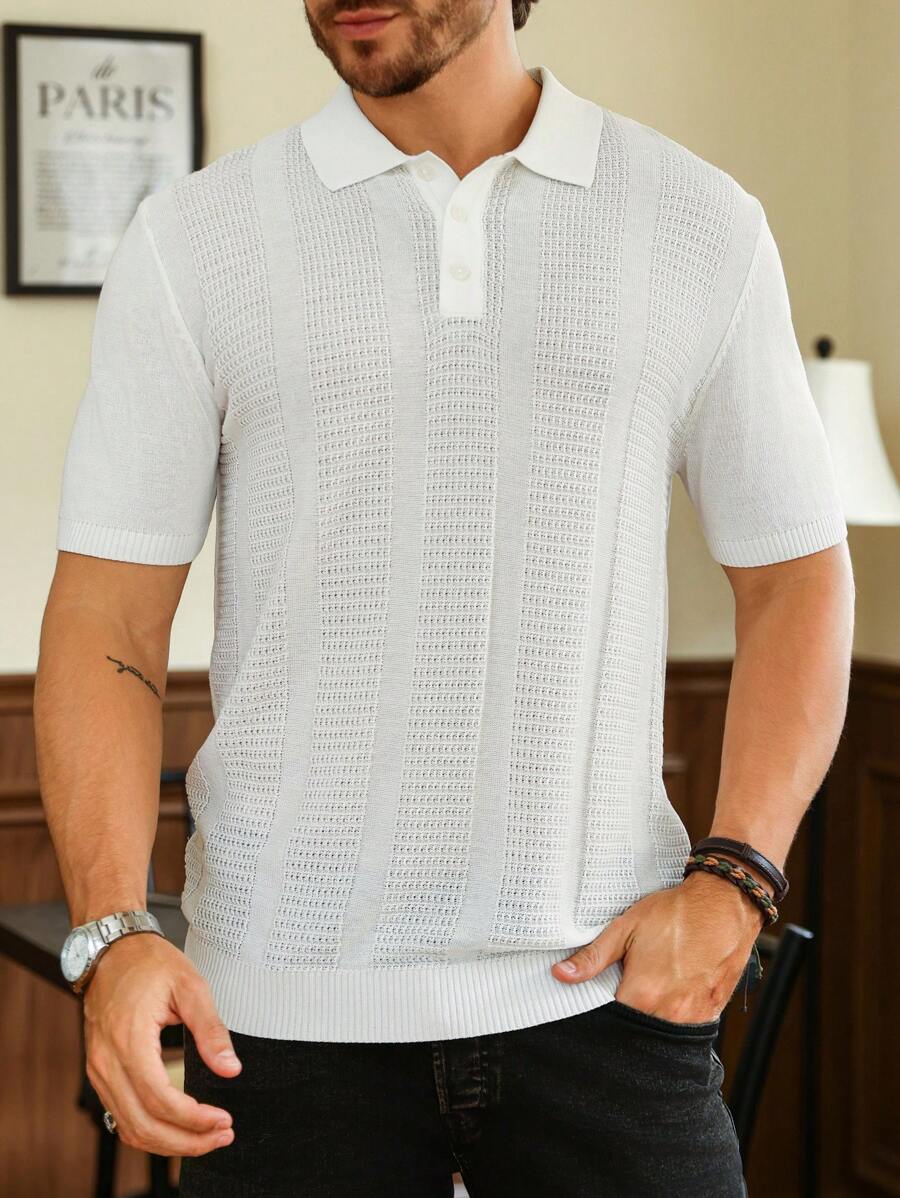 Manfinity Homme 男款純色短袖針織衫