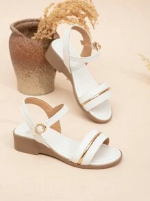 New Summer Simple And Casual Wedge Sandals For Girls - White - View 2