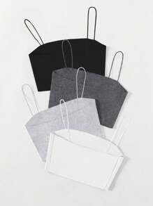 Sweetra Solid Color Cropped Camisole Top - Multicolor - View 2