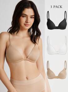 Ocili Leisure 3pcs Solid Color Wireless Bra - Multicolor - View 6