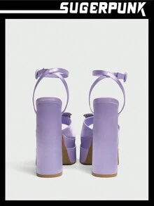 Sugerpunk Của phụ nữ Thời trang Trang trí Bướm Giày cao gót - Màu tím - Xem 9