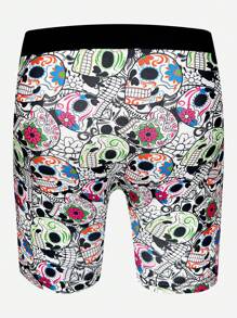 5 Pairs Of Men's Skull Print Boxer Briefs - Multicolor - View 5