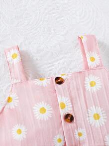 女嬰夏季可愛清新風格針織背心+短褲4件套 - 彩色 - 查看 8