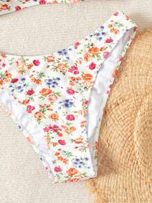 Swim Mod Little Ditsy kwiatowy dwuczęściowy zestaw bikini, zestaw bikini bandeau stroje kąpielowe strój kąpielowy strój plażowy letnie wakacje, letnia plaża