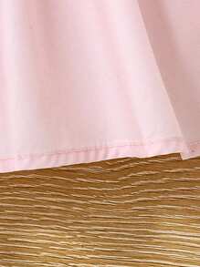 SHEIN Baby Girl Casual Patchwork Ruffle Trim Square Neckline Dress - Pink - View 3