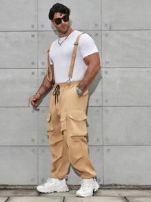 Manfinity Homme Men's Plus Size Solid Color Overalls